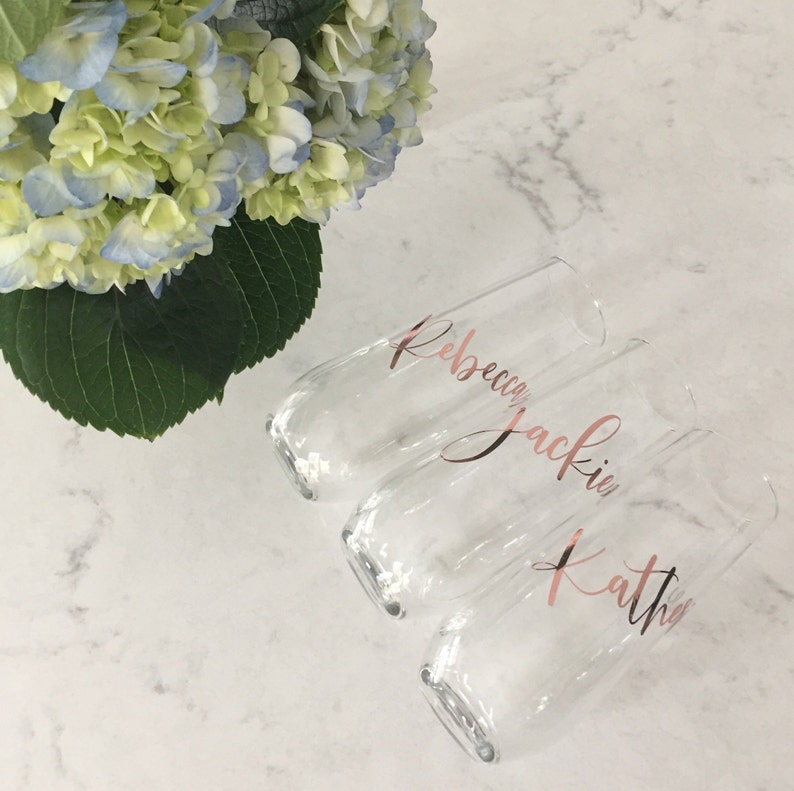 Bridesmaid Champagne Glasses Bridesmaid Gift Personalized Etsy