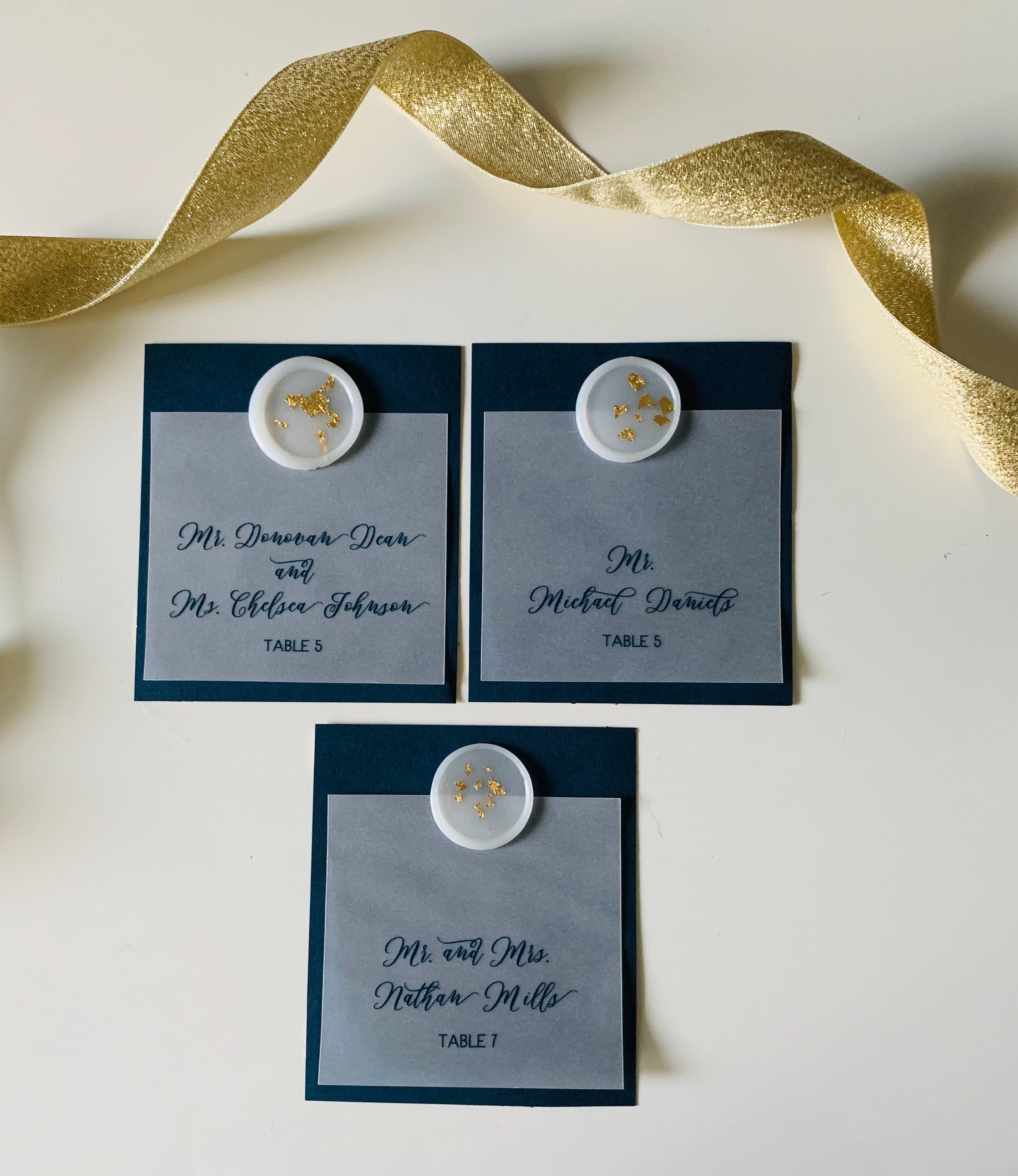 Vellum & Wax Seal Place Cards / Vellum Place Cards / Wedding Etsy
