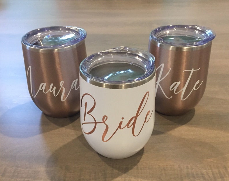 Bridesmaid Wine Tumblers Bridesmaid Gift Bridesmaid Proposal Gift Custom Stainless Steel Wine Tumbler Bridal Party Gift image 3