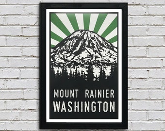 Limited Edition Mount Rainier - Washington State - WA - Cascade Mountains - Art Print / Poster - 13x19"