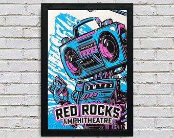 Limited Edition Music Poster - Red Rocks Amphitheatre - Boombox Robot Artist Series - Miami Vice - 13x19"