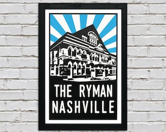 Limited Edition Ryman Auditorium Poster, The Ryman, Nashville TN Poster Art Print - 13x19&quot;