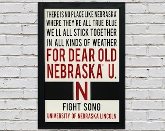 Nebraska Huskers Fight Song Art Print: Officially Licensed 13x19"