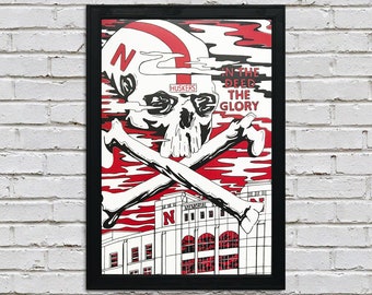 Limited Edition Nebraska Huskers Gift - Artist Series - Officially Licensed Huskers Art Print 13x19"