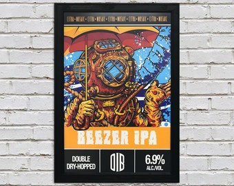 Beezer IPA Craft Beer Poster: Limited Edition Screen Print