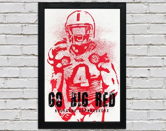 Huskers Football Art Print: Go Big Red, Officially Licensed (13x19")