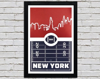 Limited Edition New York Giants Poster - Retro Art Print - NY Giants Fan Gift - 13x19&quot;