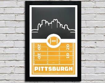 Limited Edition Pittsburgh Steelers Poster - Retro Video Game Art Print - 13x19&quot;