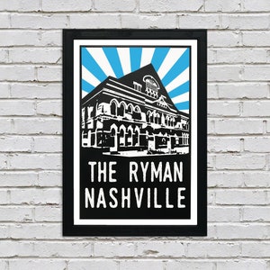 Limited Edition Ryman Auditorium Poster, The Ryman, Nashville TN Poster Art Print - 13x19&quot;