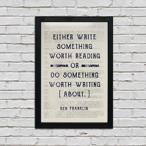 Ben Franklin Quote Art Print: Limited Edition Motivational Poster