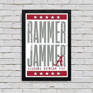 Rammer Jammer Alabama Crimson Tide Letterpress Poster - Limited Edition Art