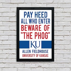 Limited Edition Kansas Jayhawks Beware of the Phog Poster Art Print - Gifts for Jayhawks Fans