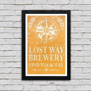 Limited Edition Lost Way Brewery - Craft Beer Poster - Beer Posters - Harvest Yellow - 13x19&quot;