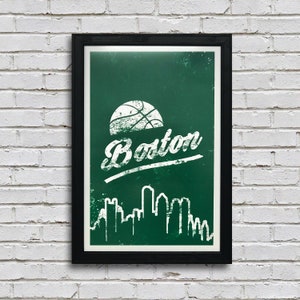 Edición limitada Vintage Boston Celtics Pro Basketball Art Print / Poster - 13x19"