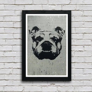 Póster artístico de Bulldog inglés de edición limitada - Regalos para los amantes de los perros - 13x19" imagen 1