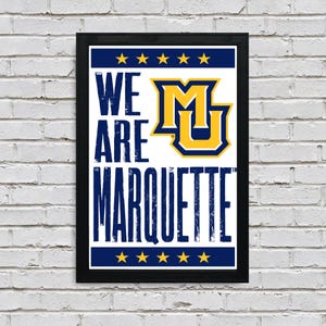 Póster de edición limitada de Marquette Golden Eagles: regalo para fanáticos de Marquette, 13 x 19 pulgadas
