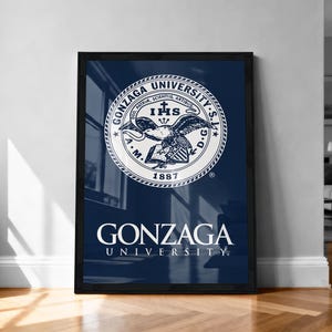 Póster de los Bulldogs de Gonzaga - Lámina con el escudo de la escuela - Producto con licencia oficial