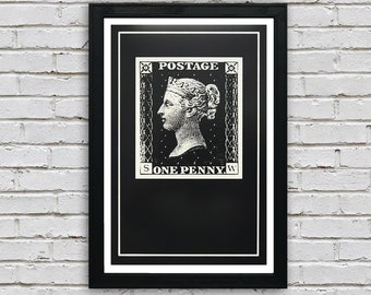 Edición limitada Penny Black - Póster de arte de sello postal vintage - 13x19"