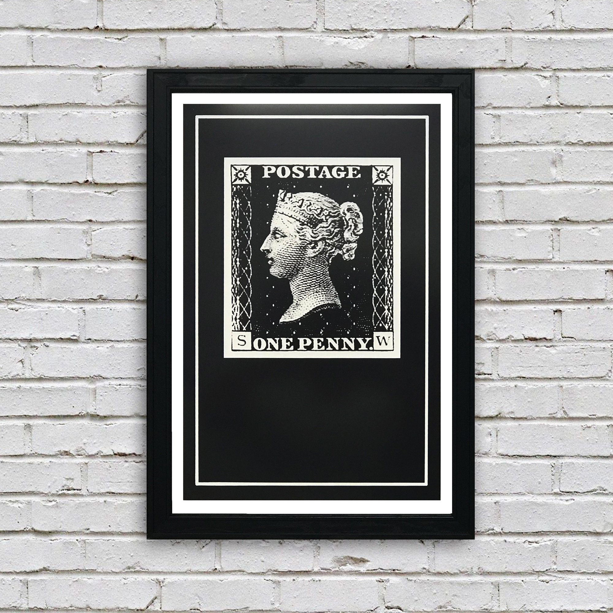 Limited Edition Penny Black - Vintage Postage Stamp Art Poster