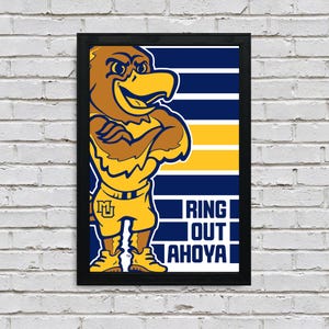 Limited Edition Marquette Ring Out Ahoya Poster Art Print - Gifts for Marquette Fans - 13x19&quot;