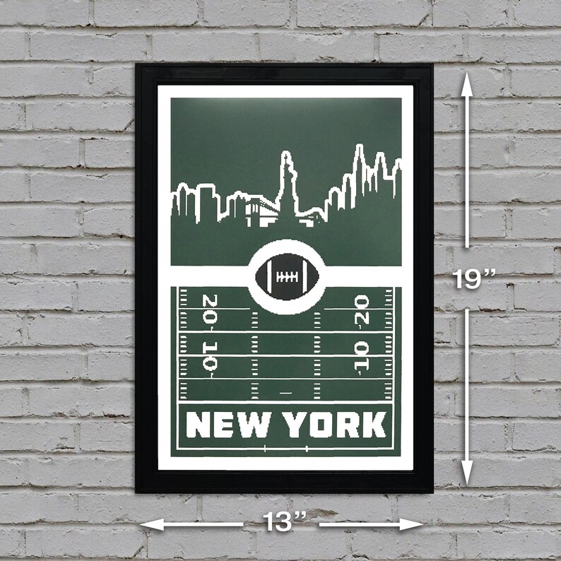 New York Jets Poster Art Retro Print NY Jets Gift Etsy
