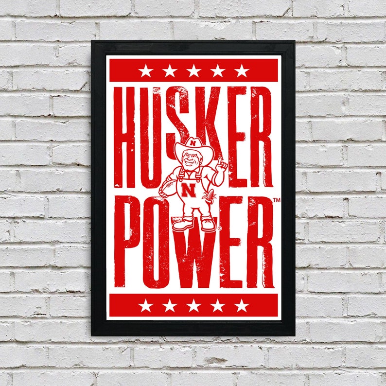 Husker Power Routine Nebraska Huskers Letterpress Art Print: Husker Power, Officially ...