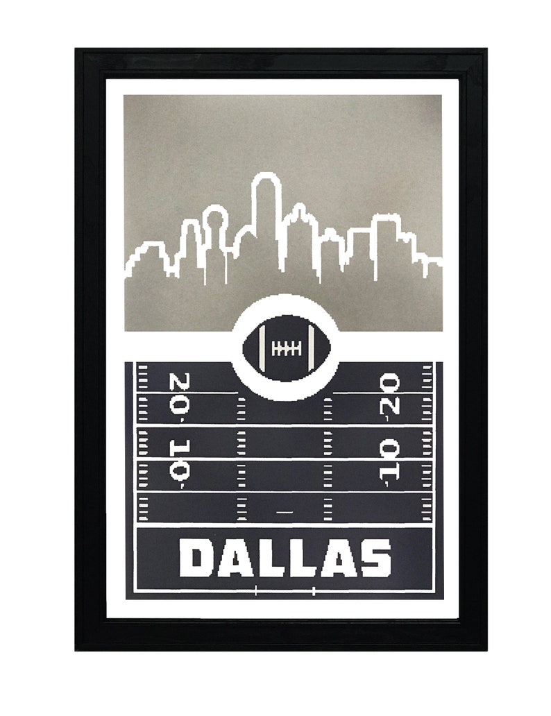 Limited Edition Dallas Cowboys Poster - Retro Video Game Style - Handcrafted Art Print - 13x19" image 2