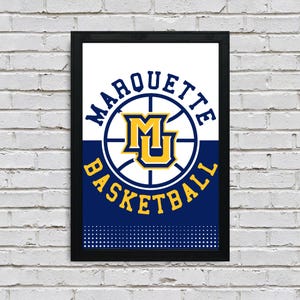 Limited Edition Marquette Basketball Poster Art Print - Gifts for Marquette Fans - 13x19&quot;