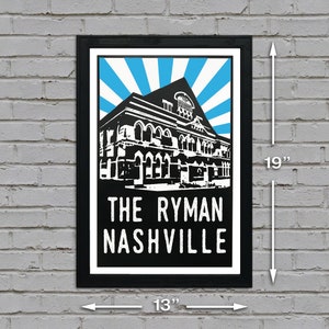 Limited Edition Ryman Auditorium Poster, The Ryman, Nashville TN Poster Art Print 13x19 image 8