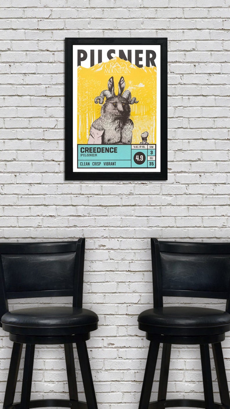Limited Edition Craft Beer Poster - Crazy Mountain Creedence Pilsner ...