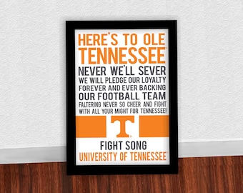 Tennessee Volunteers Fight Song Poster: Officially Licensed NCAA Art Print