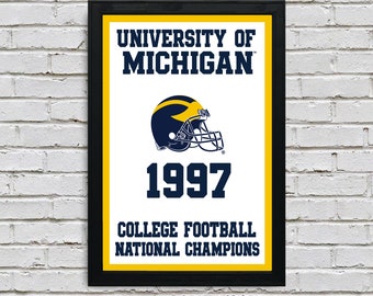 Michigan Wolverines 1997 Champions Poster: Officially Licensed Art Print (13x19")