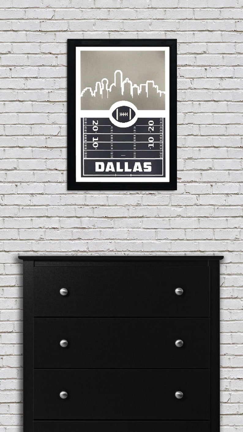 Limited Edition Dallas Cowboys Poster - Retro Video Game Style - Handcrafted Art Print - 13x19" image 3