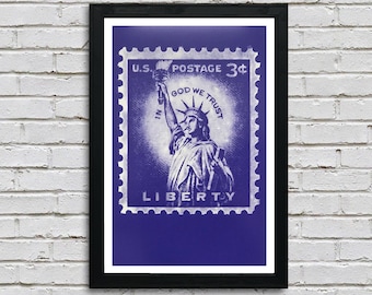 Statue of Liberty Stamp Art Print: 1954 Liberty Series