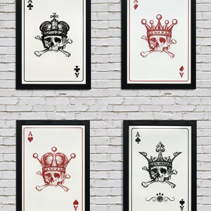 Skeleton Ace Poker Card Art Print: Limited Edition Gambling Poster (13x19)