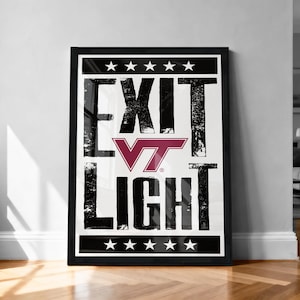 Virginia Tech Poster Exit Light Letterpress Art Print