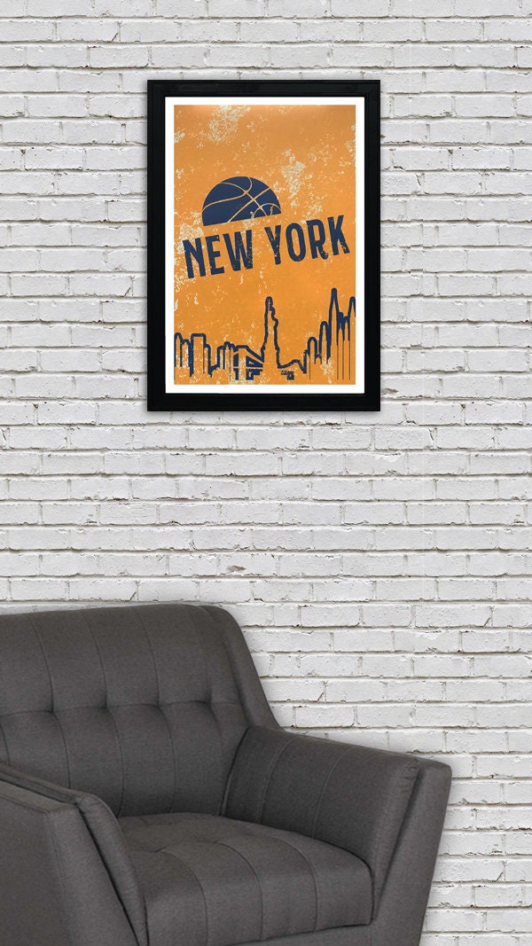 New York Knicks Vintage Pro Basketball Art Print / Poster | Etsy