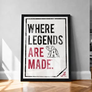 Alabama Crimson Tide Poster Officially Licensed Where Legends Are Made Art Print