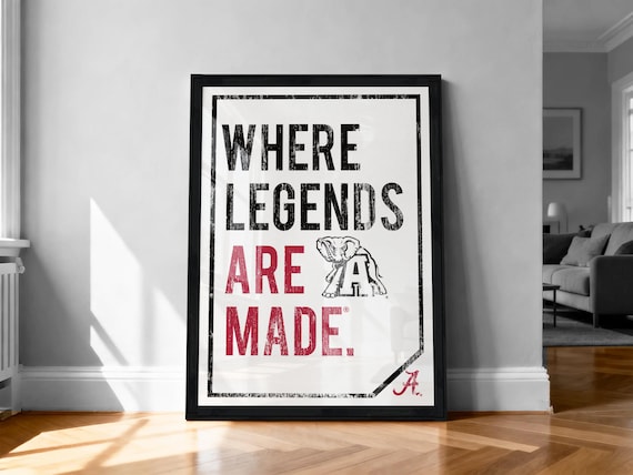 Alabama Crimson Tide Poster Officially Licensed Where Legends Are Made Art Print