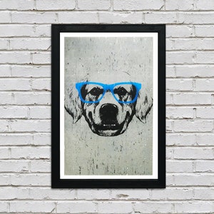 Golden Retriever Wall Art, Golden Retriever Wall Decor, Golden Retriever Art Print, Dog Wall Art, Dog Wall Decor, Dog With Sunglasses