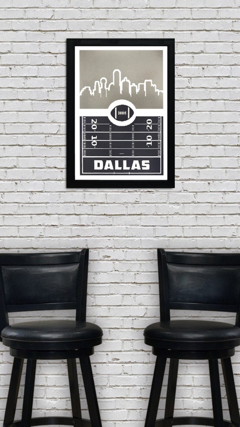 Limited Edition Dallas Cowboys Poster - Retro Video Game Style - Handcrafted Art Print - 13x19" image 5