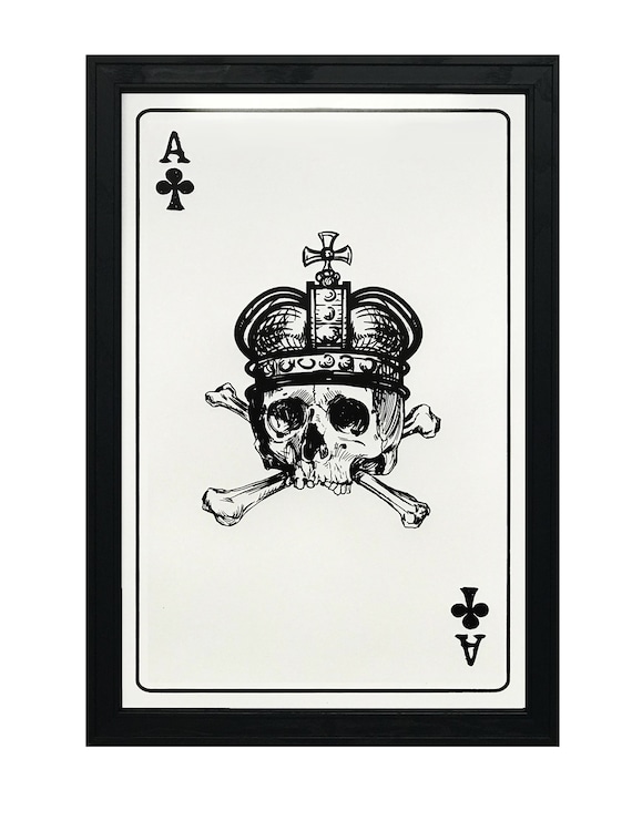 Ace Of Clubs Poker Room Texas Hold Em Card Player Art Print Poster 13x19