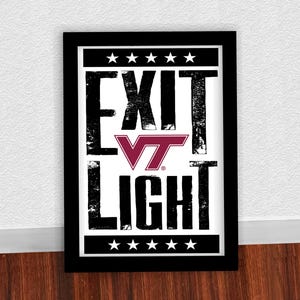 Virginia Tech Exit Light Letterpress Art Print: Limited Edition Hokies Gift