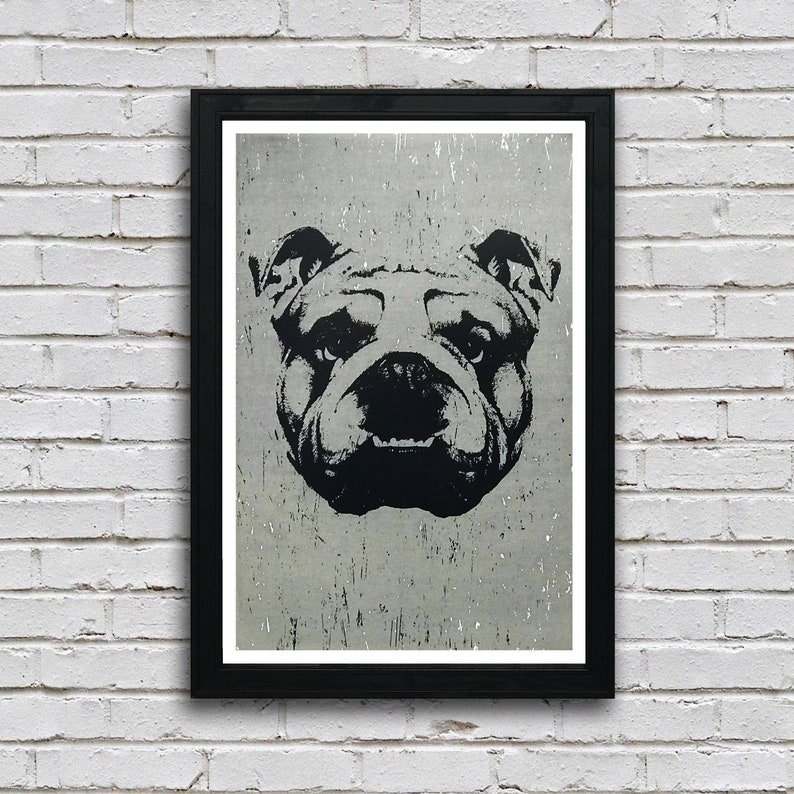 Póster artístico de Bulldog inglés de edición limitada - Regalos para los amantes de los perros - 13x19" imagen 1