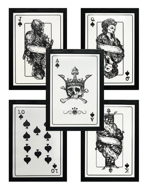 Framed Print Royal Flush Spades Picture Poster Cards Poker Texas Hold’em Art Framed Print Royal Flush Spades Picture Poster Cards Poker Texas Hold’em Art