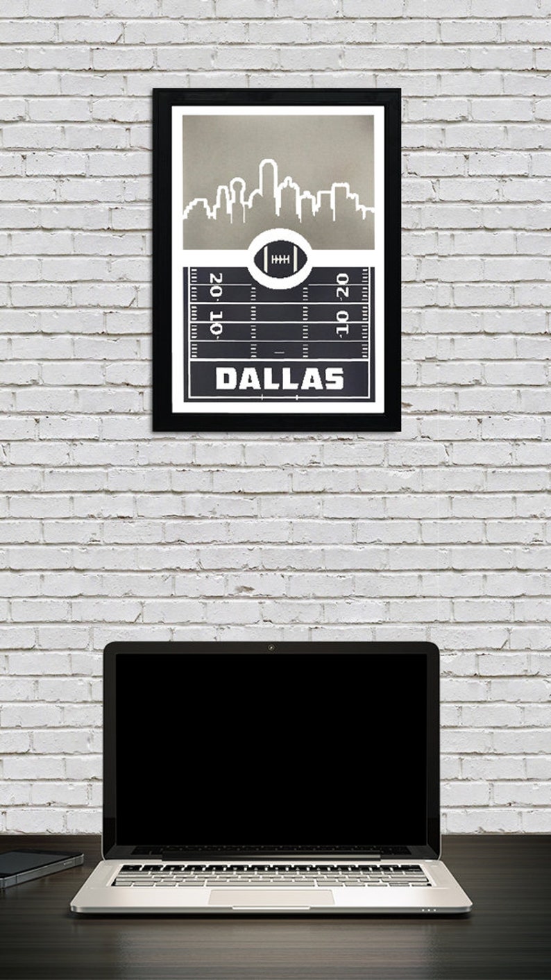 Limited Edition Dallas Cowboys Poster - Retro Video Game Style - Handcrafted Art Print - 13x19" image 6