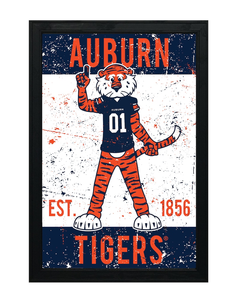 Limited Edition Auburn Tigers Aubie the Tiger Mascot Poster Art Print ...