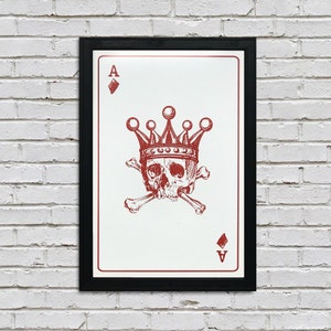 Limited Edition Ace of Diamonds - Poker Room - Texas Hold Em - Card Player - Art Print / Poster - 13x19&quot;