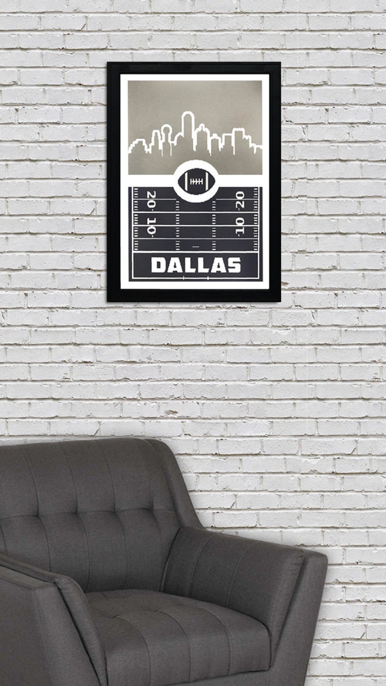 Limited Edition Dallas Cowboys Poster - Retro Video Game Style - Handcrafted Art Print - 13x19" image 4