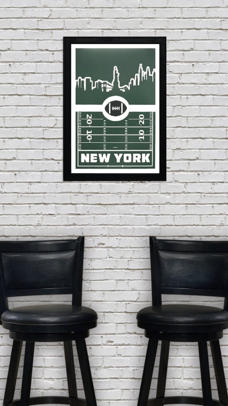 New York Jets Poster Art Retro Print NY Jets Gift Etsy